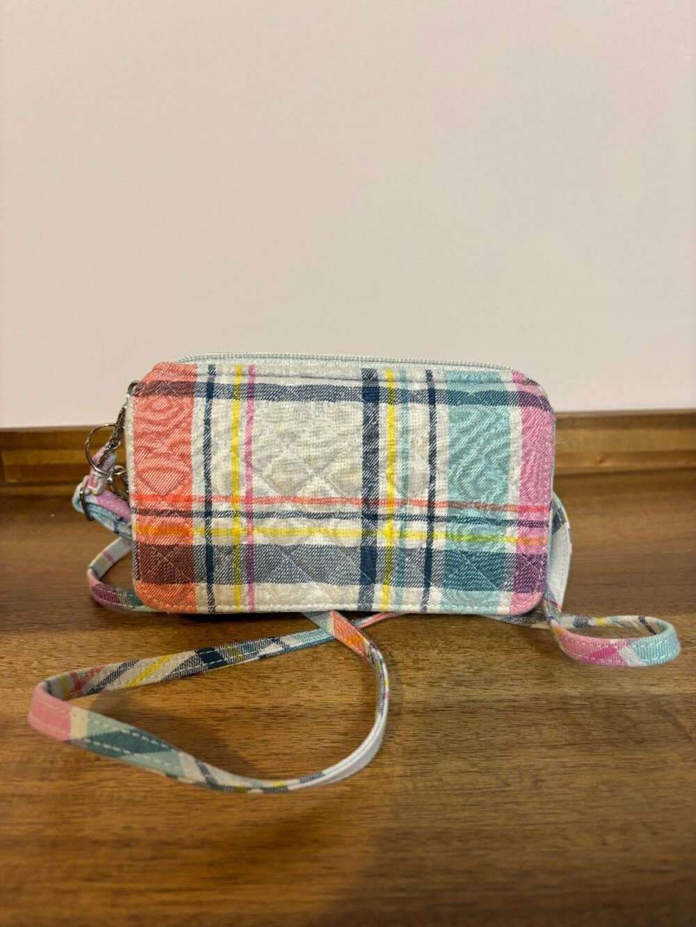 Vera Bradley Pastel Plaid All In One Quilted Crossbody